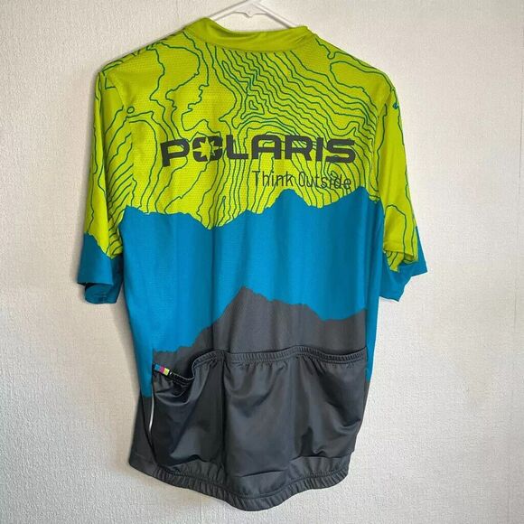 Polaris RBX 5S Men’s Short Sleeve Full Zip Mock Neck Cycling Jersey Shirt Size L - Picture 4 of 8